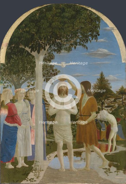 The Baptism of Christ, 1450s. Artist: Piero della Francesca (ca 1415-1492)