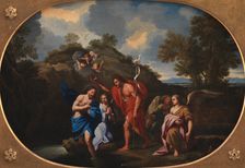 The Baptism of Christ, 1638-1694. Creators: Filippo Lauri, Pier Francesco Mola, Francesco Albani
