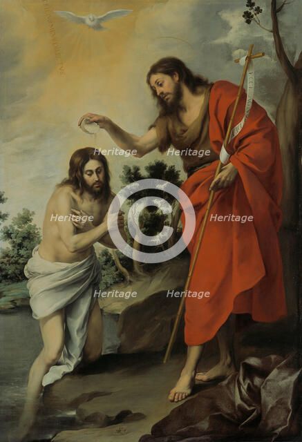 The Baptism of Christ, 1655. Artist: Murillo, Bartolomé Estebàn (1617-1682)