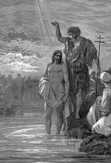 The baptism of Christ, 1st century, (1865-1866). Artist: Gustave Doré