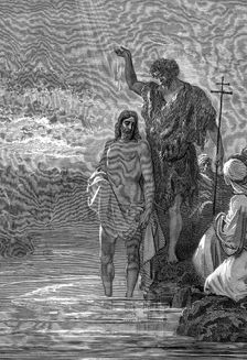 The baptism of Christ, 1st century, (1865-1866). Artist: Gustave Doré