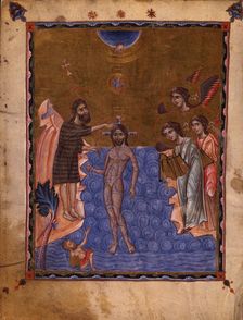 The Baptism of Christ (Manuscript illumination from the Matenadaran Gospel), 1268