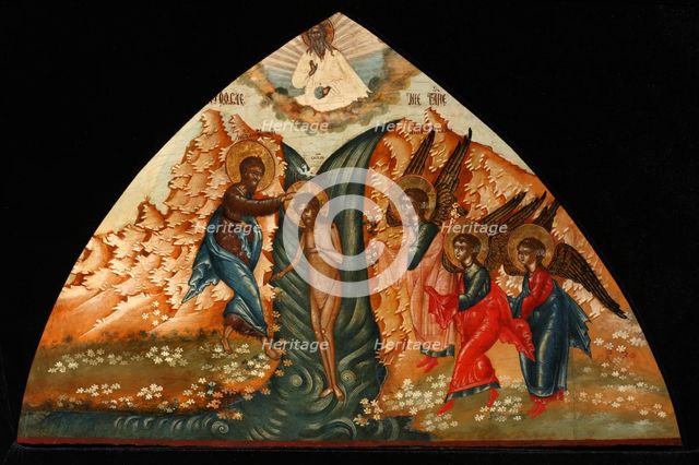 The Baptism of Christ, Mid of the 19th cen.. Artist: Russian icon  