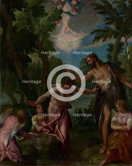 The Baptism of Christ, about 1580-1588. Creators: Paolo Veronese, Workshop of Veronese.
