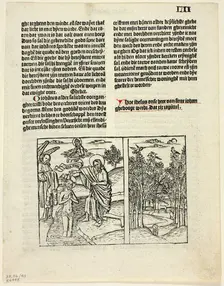 The Baptism of Christ and Forest Scene from Leven Christi (Life of Christ), Plate 43...1929. Creators: Unknown, Pieter van Os, Ludolph of Saxony, Wilhelm Ludwig Schreiber