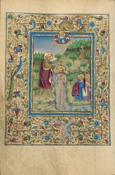 The Baptism of Christ; Book of Hours, about 1460. Creator: Unknown