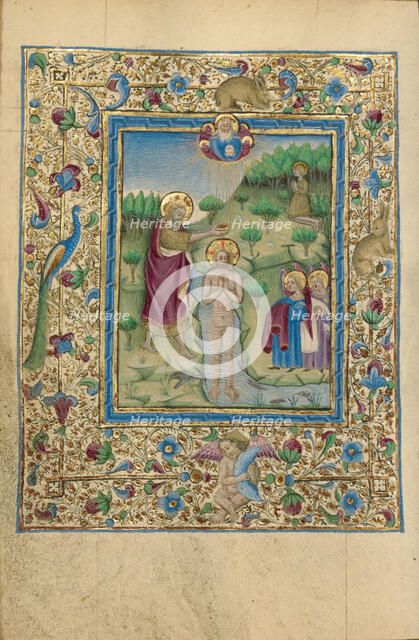 The Baptism of Christ; Book of Hours, about 1460. Creator: Unknown.