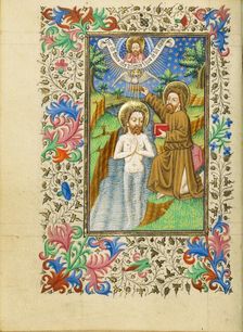 The Baptism of Christ; Book of Hours, about 1430-1440. Creator: Fastolf Master