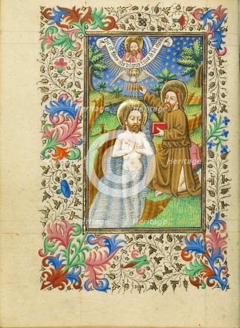 The Baptism of Christ; Book of Hours, about 1430-1440. Creator: Fastolf Master.