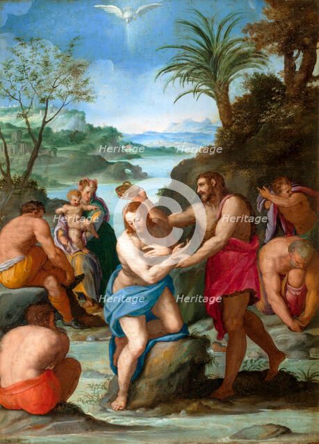 The Baptism of Christ, c. 1570. Creator: Allori, Alessandro (1535-1607).