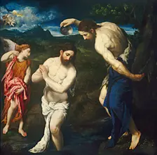 The Baptism of Christ, c. 1535/1540. Creator: Paris Bordone