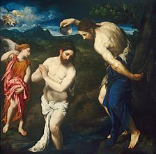 The Baptism of Christ, c. 1535/1540. Creator: Paris Bordone