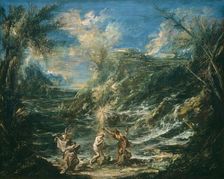 The Baptism of Christ, c. 1740. Creator: Alessandro Magnasco