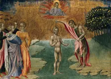 The Baptism of Christ, c1460. Artist: Giovanni di Paolo