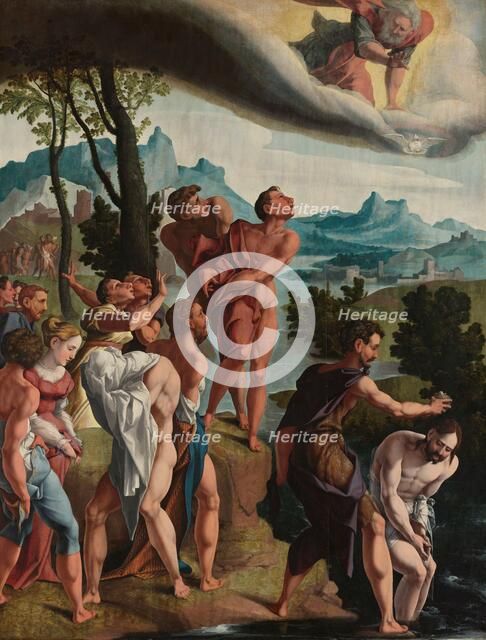 The Baptism of Christ, c.1535. Creator: Workshop of Jan van Scorel.