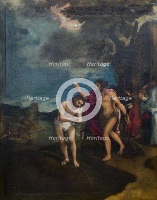 The baptism of Christ, c.1544. Creator: Lotto, Lorenzo (1480-1556).