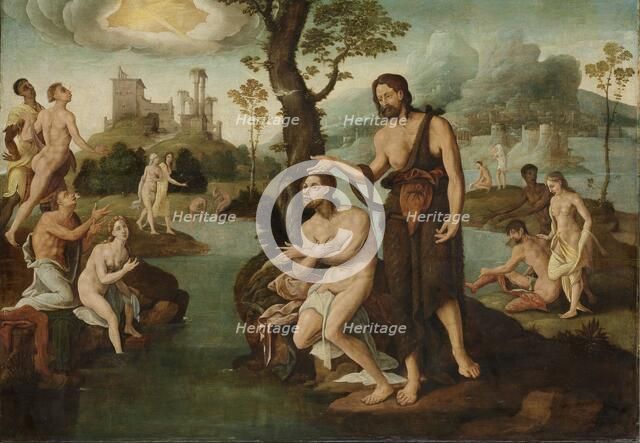 The baptism of Christ, c.1560-c.1565. Creator: Circle of Maarten van Heemskerck.