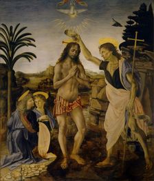 The Baptism of Christ, ca 1470-1475. Artist: Leonardo da Vinci (1452-1519)