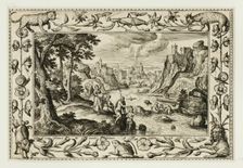 The Baptism of Christ, from Landscapes with Old and New Testament Scenes and Hunting Scenes, 1584. Creator: Adriaen Collaert