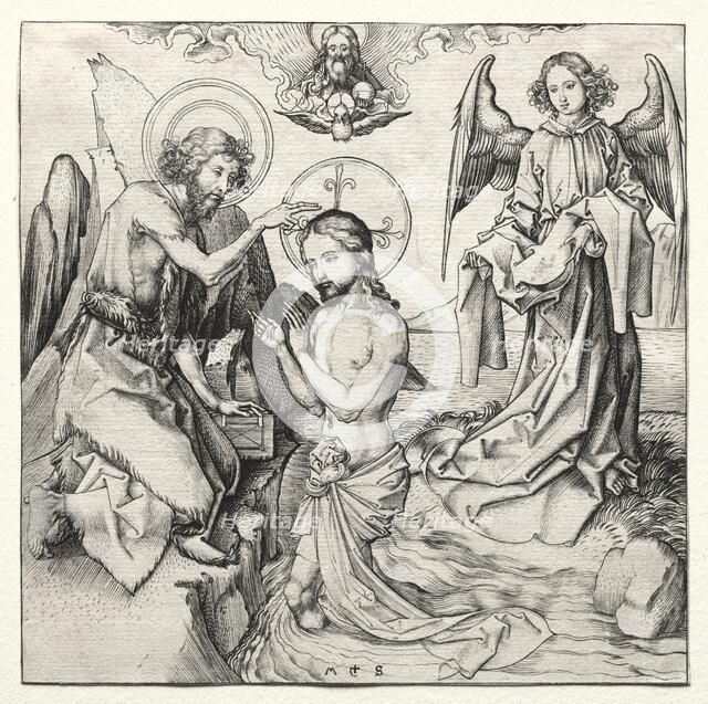 The Baptism of Christ in the Jordan, c. 1480-90. Creator: Martin Schongauer (German, c.1450-1491).