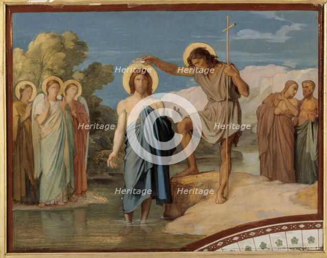 The Baptism of Christ. Sketch for decoration of the nave of Saint-Germain-des-Pres church, 1858. Creator: Unknown.