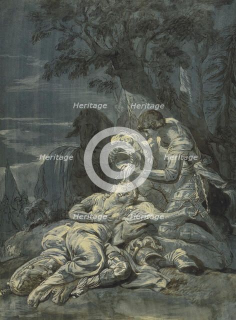 The Baptism of Clorinda by Tancred, 1770s-1780s. Creator: Jean Jacques Lagrenee.