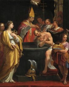The baptism of Clovis, 1676. Creator: Hellart (Hélart), Jean (1618-1685)