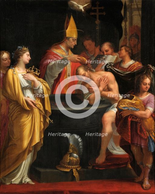 The baptism of Clovis, 1676. Creator: Hellart (Hélart), Jean (1618-1685).