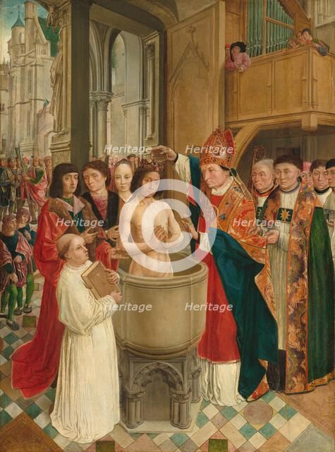 The Baptism of Clovis, c. 1500. Creator: Master of Saint Gilles.