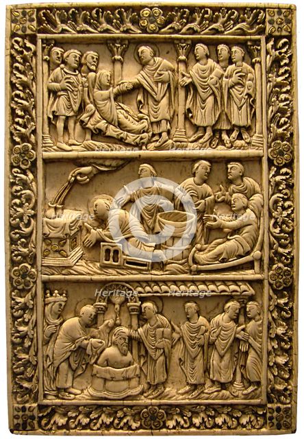 The Baptism of Clovis, ca 850. Artist: West European Applied Art  