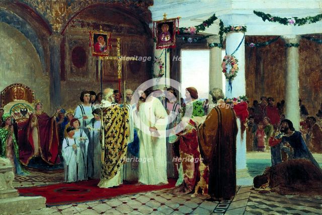 The Baptism of grand prince of Kiev Vladimir the Great in 987', 1883.  Creator: Bronnikov, Feodor Andreyevich (1827-1902).