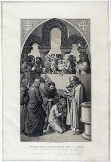 The Baptism of Ethelbert King of Kent, by St Augustine, Canterbury in 597 (19th century). Artist: R Anderson