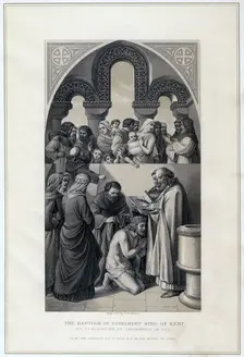 The Baptism of Ethelbert King of Kent, by St Augustine, Canterbury in 597 (19th century). Artist: R Anderson