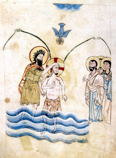 'The Baptism of Jesus by St John the Baptist', c1334. Artist: Vardan Lorets'i