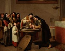 The Baptism of Saint Francis, c1787. Creator: Zacarias Gonzalez Velazquez