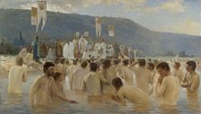 The Baptism of Russia, 1887. Artist: Navozov, Vasily Ivanovich (1862-1919)