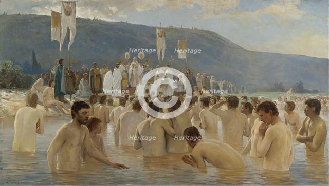 The Baptism of Russia, 1887. Artist: Navozov, Vasily Ivanovich (1862-1919)