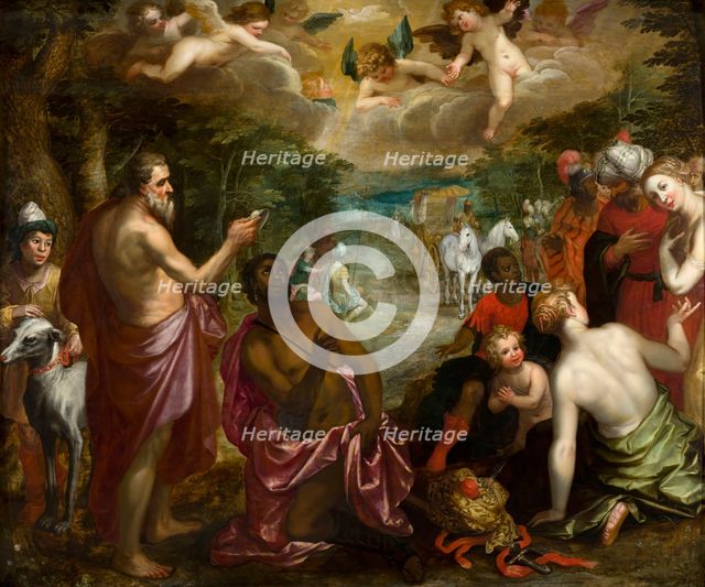 The Baptism of the Chamberlain of Queen Candace of Ethiopia. Creators: Hendrick van Balen I, Jan Brueghel the Younger.