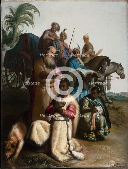 The baptism of the Eunuch. Artist: Rembrandt van Rhijn (1606-1669)