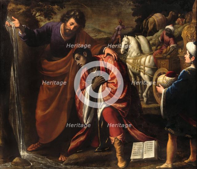 The baptism of the Eunuch. Creator: Lippi, Lorenzo (1606-1665).