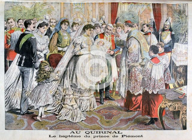 The baptism of the Prince of Piedmont, Quirinal Palace, Rome, 1904. Artist: Unknown
