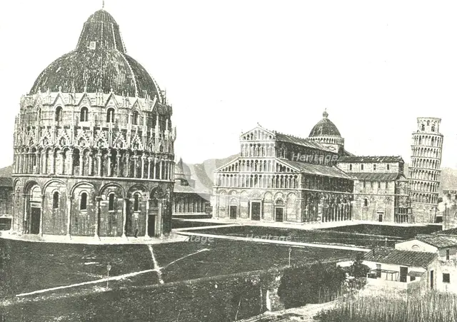 The Baptistery, Cathedral and Leaning Tower, Pisa, Italy, 1895. Creator: Unknown.