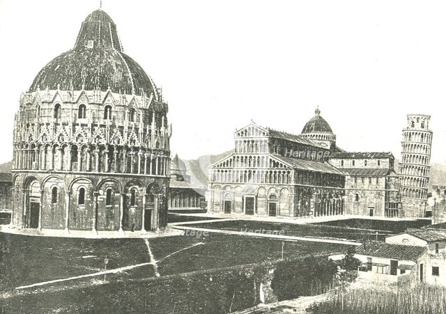 The Baptistery, Cathedral and Leaning Tower, Pisa, Italy, 1895. Creator: Unknown.