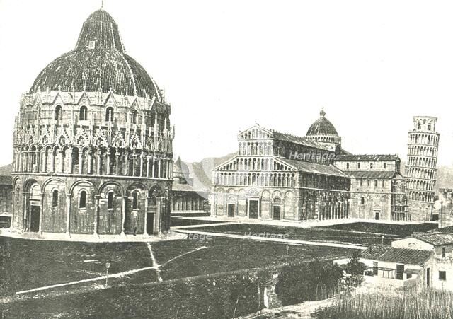 The Baptistery, Cathedral and Leaning Tower, Pisa, Italy, 1895. Creator: Unknown.
