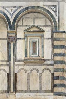 The Baptistery, Florence: Study of the upper Part of the right-hand Compartment on the south-west Fa Artist: John Ruskin