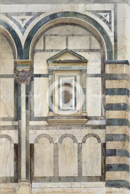 The Baptistery, Florence: Study of the upper Part of the right-hand Compartment on the south-west Fa Artist: John Ruskin.