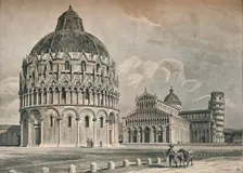 The Baptistry, Cathedral, and Leaning Tower of Pisa c1906, (1907). Artist: O Schulz