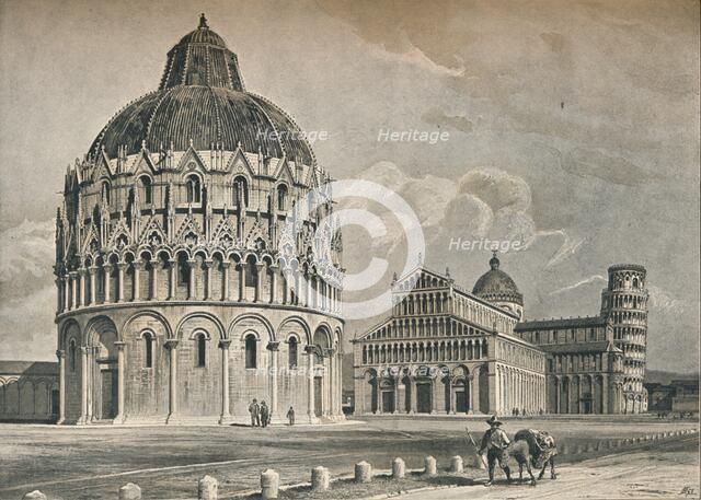 The Baptistry, Cathedral, and Leaning Tower of Pisa', c1906, (1907). Artist: O Schulz.