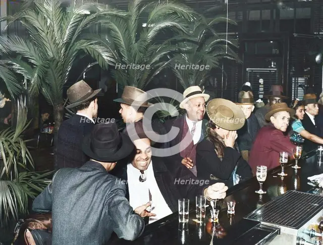The bar at Palm Tavern, Negro restaurant on 47th Street, Chicago, Illinois, April 1941. Creators: Farm Security Administration, Russell Lee.