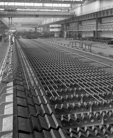 The bar mill cooling beds at the Brightside Foundry, Sheffield, South Yorkshire, 1964. Artist: Michael Walters
